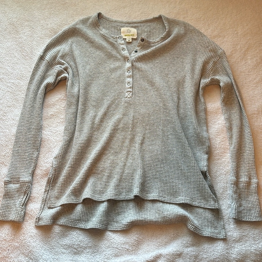 XS Silver Offline Henley Sweater